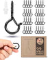 Brightech 32 Pack String Light Screw Hooks for Hanging Solar, Plug-in Lights, Outdoor String Lights with Safety Buckle