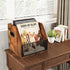 Homeiju Vinyl Record Storage, Metal & Wooden LP Record Crate, Holds up to 60 Records, Desktop Box Case
