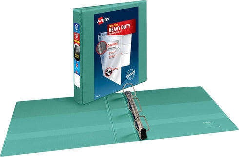 Avery Heavy-Duty 3 Ring Binder, 1.5 Inch Slant Rings, Mint View Binder (79271) by AVERY