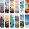 Zonon 12 Pcs Bible Magnetic Bookmarks - Religious Verse Page Clip Magnet Set with Landscape for Reading Supplies