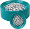 Clipwell Magnetic Paper Clip Holder - Easy Toss & Pick-Up - Ideal Home & Office Organizer, Turquoise