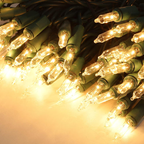 150 Count 29 120V Christmas Lights, FT Christmas Mini String Lights, Green Wire Fairy Light, UL Certified Connectable