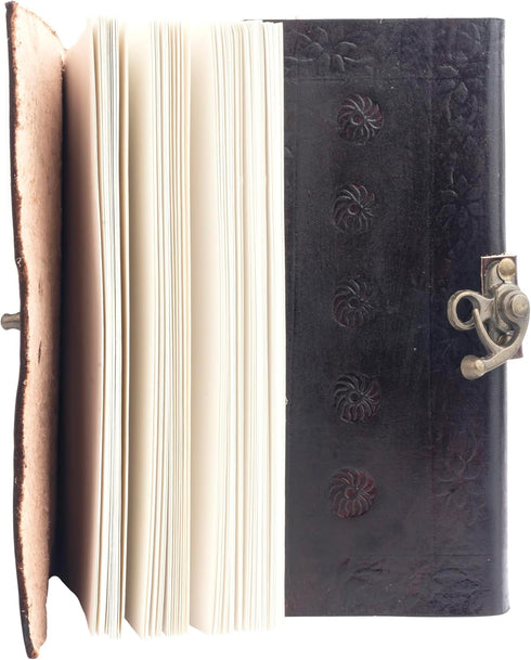 TUZECH Leather Journal Diary, Skull Vintage Antique Book of Shadows, Handmade Notebook, 7X5 Inches