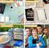CAGIE 5x7 Spiral Notebook, College Ruled, 5 Subject with Dividers, A5 Journal for Work, 240 Pages, Blue