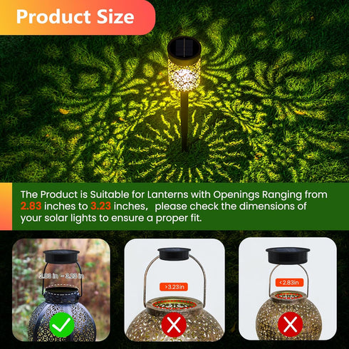 Suggant 4 Pack 3.23 Inch, 2.83 Inch), Solar Light Replacement Top, Replacement Solar Light Parts for Lantern (Top