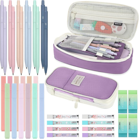 Teling 37 Pcs Aesthetic School Supplies, Includes 12 Pcs Mechanical Pencils and Cute Highlighters
