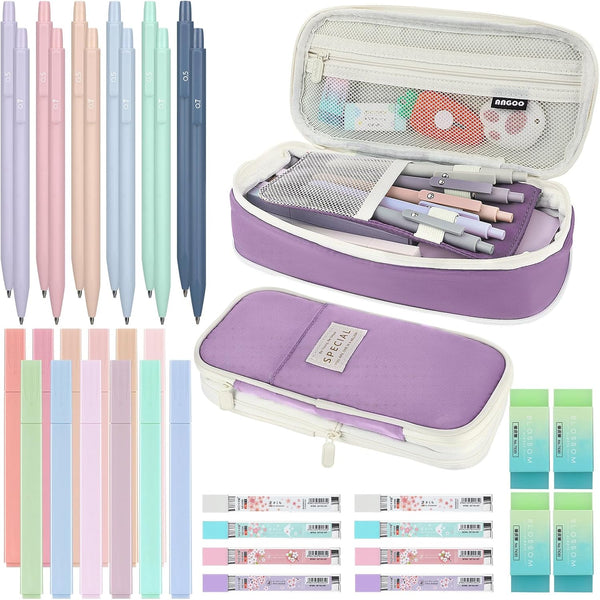 Teling 37 Pcs Aesthetic School Supplies, Includes 12 Pcs Mechanical Pencils and Cute Highlighters