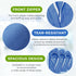 Pack 5, 50 AMZ Medical Supply Disposable Coveralls with Hood, Medium, Blue, of GSM SMS Fabric, Front Zipper, Elastic