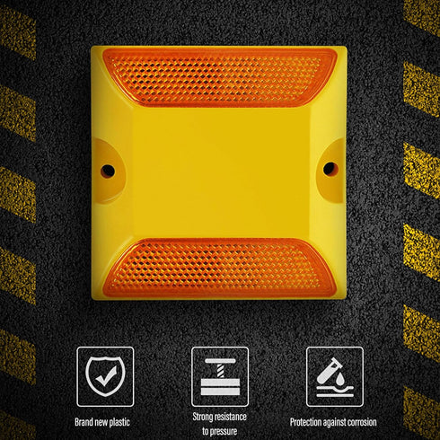 12-Pack Reflective Lane Markers Lane Reflector Road Pavement Markers (4 x 4 Inch) Asphalt Markers Suitable for Speed Bumps,Sidewalks,Crosswalks,Highways and Driveways with Anchor Bolts