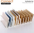 SANRUI Acrylic Desk Organizer - 5 Compartments Mail Organizer, Clear Office Organization, Multifunction Sorter
