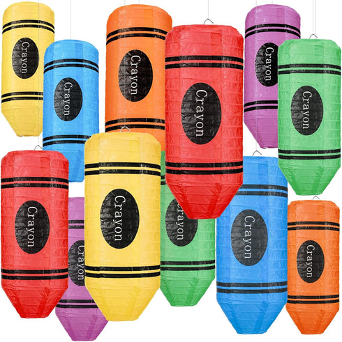 Retisee 12 Pcs Crayon Hanging Lanterns Preschool Classroom Decor End of The Year