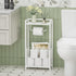 X-cosrack Freestanding Toilet Paper Holder with Storage Shelf - All-in-One Toilet Roll Dispenser and Organizer