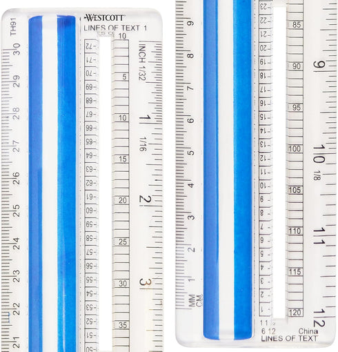 Westcott Data Processing Magnifying Ruler, 12-Inches, Clear (14125)