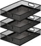 Tandefio 3 Pcs Metal Mesh Desk Drawer Organizer Tray, Portable Storage Box with Handle for Office Supplies