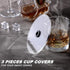 Patelai 3 Pieces Smoking Gun Cup Covers, Infuser Lids for Cocktail Drinks, Smoking Gun Accessories for Wine Cups