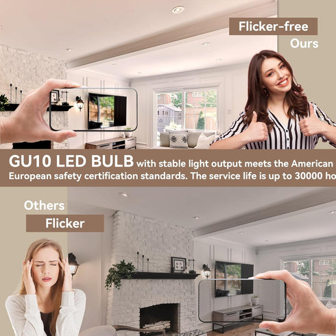 comzler GU10 LED Bulb Dimmable, 50W Halogen Equivalent, 4000K Natural Daylight, GU10 Replacement for Track Lighting