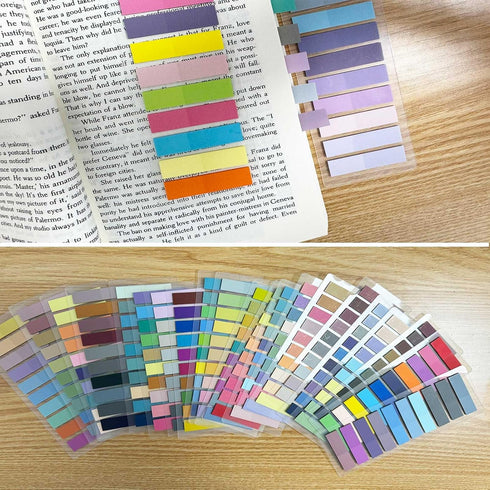 ELII Books Tabs - 6000pcs Annotating Page Tabs, Transparent Sticky Notes Tabs for Reading Notes, Classify File