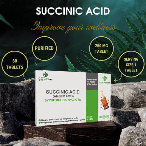 QG group Succinic Acid Amber Acid, 80 tabs/0.25g