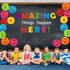 Zhanmai 36 Pcs Amazing Things Happen Here Inspirational Letter Cutouts, 3D Spring Paper Flower Bulletin Board