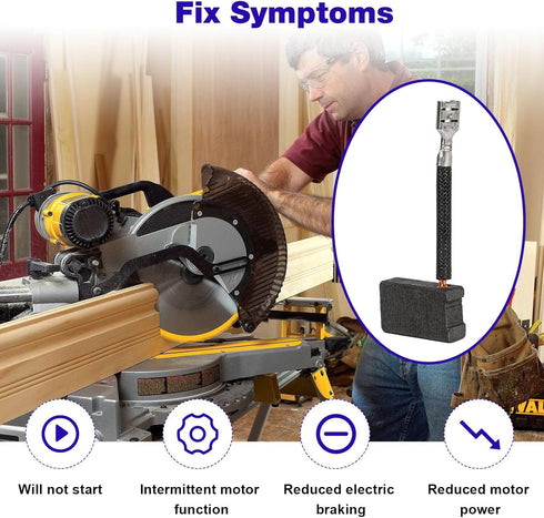 4Packs Carbon Brushes 381028-02 381028-08, Compatible with Dewalt Electric Power Tools DW368 Series