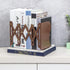 Book Ends, Metal Book Organizer for Heavy Books, Suitable for Office, Home & School Use, Brown