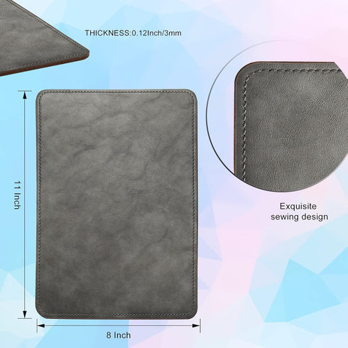 Mouse Pad, PU Mouse Pad,Leather Mouse Pad with Stitched Edge Micro-Fiber Base with Non-Slip Waterproof,Mouse Pad for Computers,Laptop, 8x11Inch (Black) by Besezx