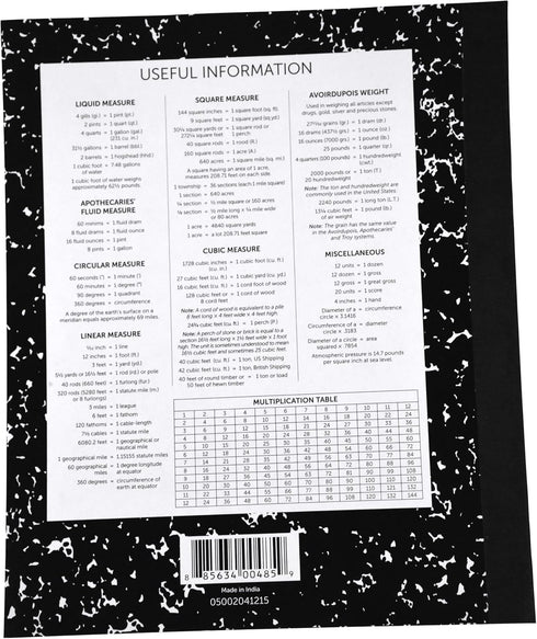 School Smart Ruled Composition Book, Flexible Cover, 8-1/2 x 7 Inches, 40 Pages