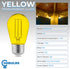 S14 Bulbs E26 1W Bulb Pack 4 OHLECTRIC Yellow LED with Base | Shatterproof LED Replacement | Ideal for Festive String