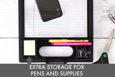 Dexas Clipcase Storage Clipboard with Handle, Set of Two - Black for Organizing Documents.