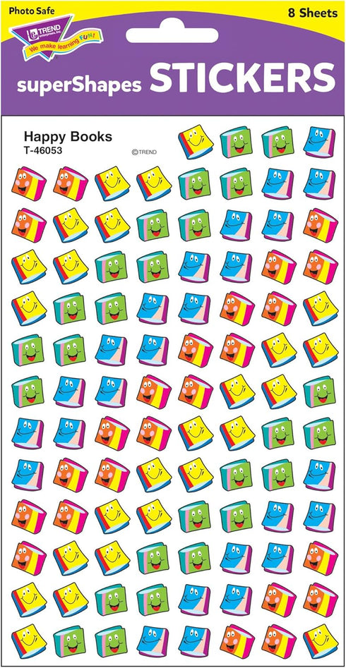 Trend Happy Books superShapes Stickers, Classroom Incentives, 800 Count