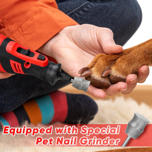 8V 2.5 122 5-Speed SHALL Cordless Rotary Tool Kit, Lightweight Ah Battery Rechargeable Dog Nail Grinder w/ Accessories
