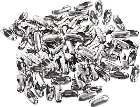 uxcell 100 Pack Ball Chain Connector, 2mm Stainless Steel Clasp Crimp Clips Link Connection
