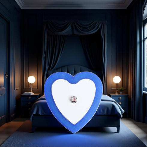 Rosojodg Lights(0.5W) Blue Plug-in Auto Sensor Control LED Night Light Lamp Bedroom Hallway Heart Shaped Night