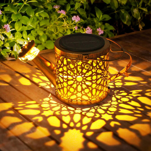 Zfiglum 1 Pack Solar Watering Can Lantern, Hanging Light Outdoor Waterproof, Hanging Lantern Decorative, Garden
