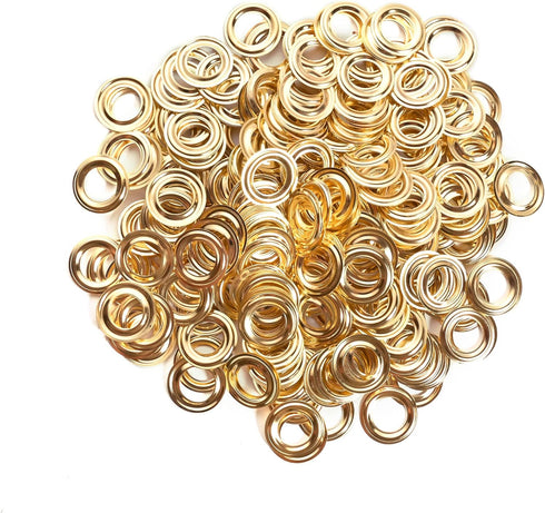 KING PIECES 2000pcs Gold Grommets, 3/8 Inch (10mm) Washers and Grommets Kit for Grommet Tool, Metal Grommets Eyelets