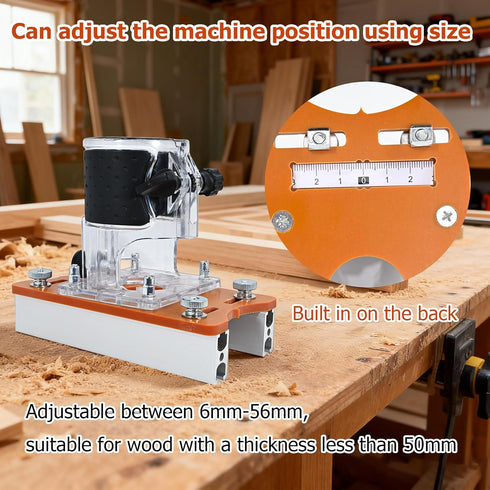 ZMJY 2-in-1 (0-2 Inch Router Jig for Slotting & Positioning, Heavy-Duty Aluminum Adjustable Bracket for Invisible