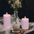 Set 3 Pink Flameless Pillar Candles with Remote, LED Candles Battery Operated, Real Wax Flickering Electric Fake