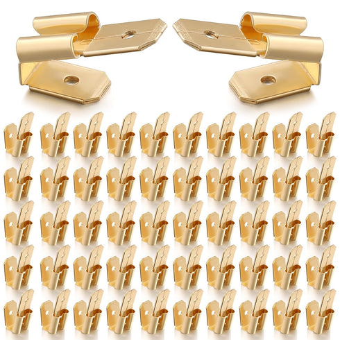 50 Pcs Piggyback Spade Connectors, 3 Way Adapter Dual Male to Single Female Quick Disconnect Connectors