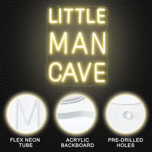 Dimmable Little Man Cave Neon Sign Neon Signs for Wall Decor Inspirational LED Signs USB Light Up Sign for kids Baby
