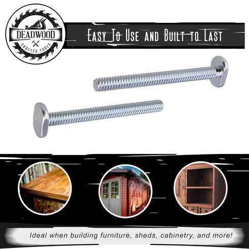 DCT Tee Bolt Set – 20 Pack 2-1/2in T Bolts for Woodworking, T Track Bolts, 1/4in 20 Thread
