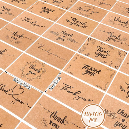 Outus 1200 2 3.5 Inches Package Pcs Mini Thank You Cards Small Business Thank You Cards Bulk x Business Stock for Your