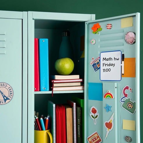 PTY 6" x 8" Magnetic Dry Erase Board with Marker and 2 Magnets - Mini Whiteboard for School Locker, Fridge, Office, Home