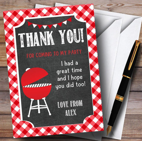 The Card Zoo Red BBQ Party Thank You Cards