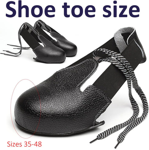 Steel Toe Covers for Shoes, No Slip Metal Protector Cap for Workplace Men Women (Black 2.0)
