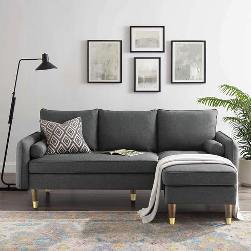 ALAMHI Set 4, 6 Inch Mid-Century Modern Couch Legs - of Brown Round Tapered with Brass Base for Cabinets, Coffee Table
