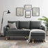 ALAMHI Set 4, 6 Inch Mid-Century Modern Couch Legs - of Brown Round Tapered with Brass Base for Cabinets, Coffee Table