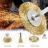 36 Pack Wire Wheel Brush Set, 1/8 Inch Shank Brass and Stainless Steel Rotary Buffing Brush Kit