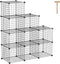 C&AHOME 9-Cube Wire Cube Storage Organizer, Metal, Modular Bookshelf, Ideal for Home, Living Room, Office (Black)