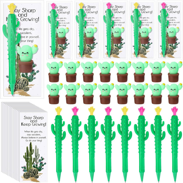 Sinload 30 Sets End of Year Students Gift for Teacher Bulk Cactus Mechanical