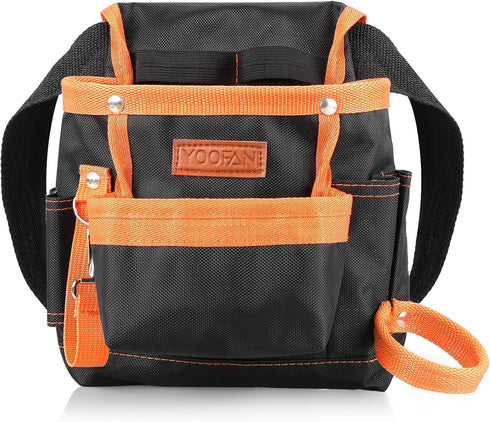 YOOFAN Tool Pouch - Tool Belt for Electrician, Carpenter, Construction Technician, Gardening Accessories, Orange